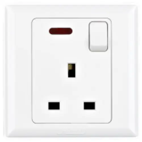 e Himel Advanced Series 1-Gang 13A Switched Socket with Neon Indicator (HWDA13SN)